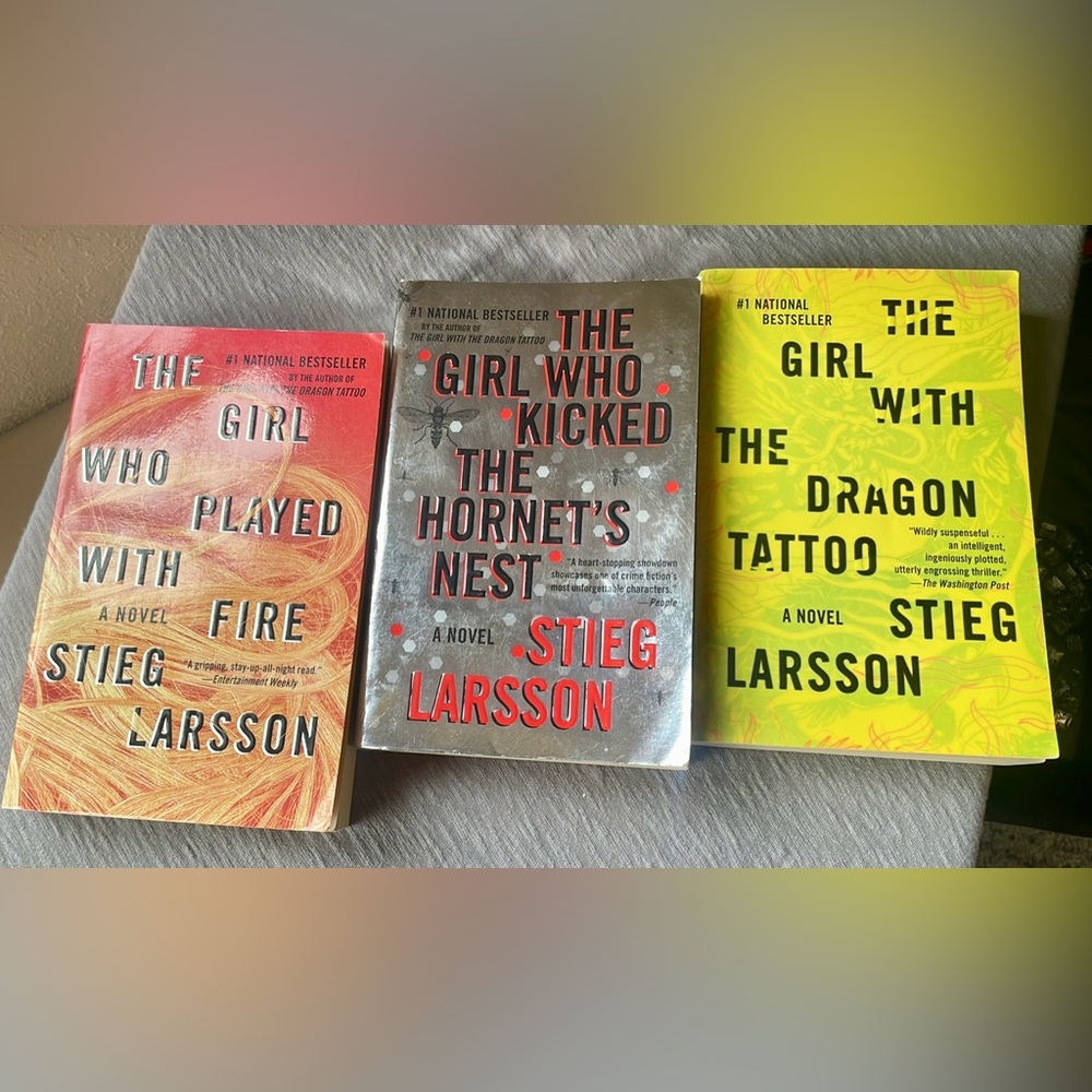 Set Of 3 Bestselling Novels; The Girl With The Dragon Tattoo Series Stieg Larson